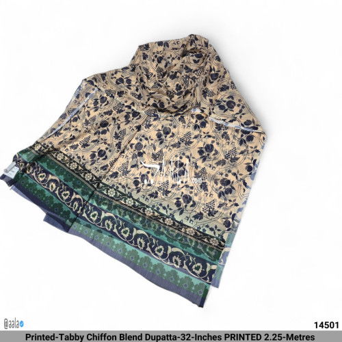 Printed-Tabby Chiffon Blend Dupatta-32-Inches PRINTED 2.25-Metres 