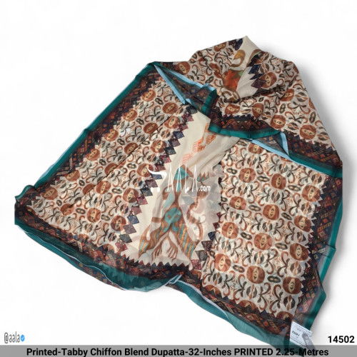 Printed-Tabby Chiffon Blend Dupatta-32-Inches PRINTED 2.25-Metres 