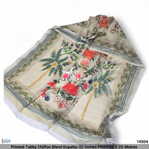 Printed-Tabby Chiffon Blend Dupatta-32-Inches PRINTED 2.25-Metres 