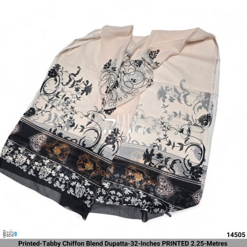 Printed-Tabby Chiffon Blend Dupatta-32-Inches PRINTED 2.25-Metres 