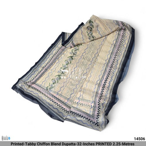 Printed-Tabby Chiffon Blend Dupatta-32-Inches PRINTED 2.25-Metres 