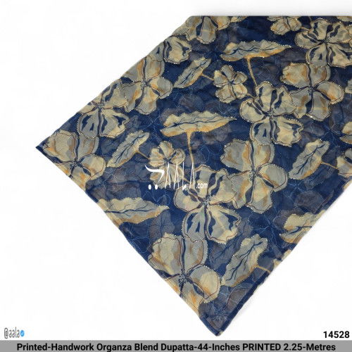 Printed-Handwork Organza Blend Dupatta-44-Inches PRINTED 2.25-Metres