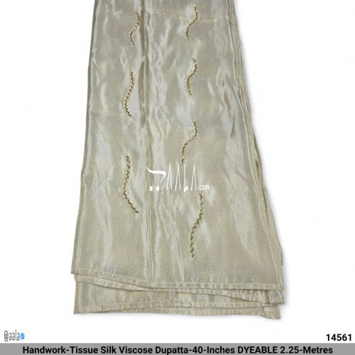 Handwork-Tissue Silk Viscose Dupatta-40-Inches DYEABLE 2.25-Metres