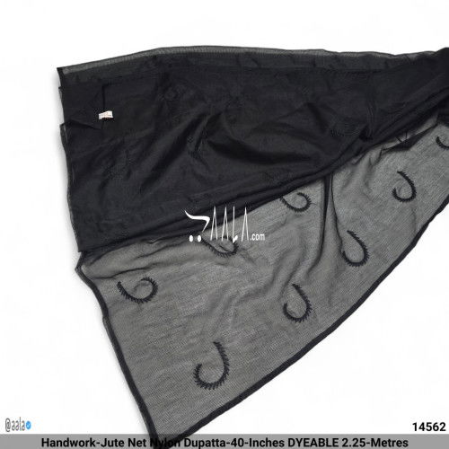 Handwork-Jute Net Nylon Dupatta-40-Inches DYEABLE 2.25-Metres