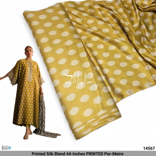 Printed Silk Blend 44-Inches PRINTED Per-Metre 