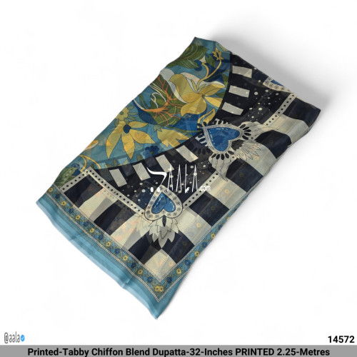 Printed-Tabby Chiffon Blend Dupatta-32-Inches PRINTED 2.25-Metres
