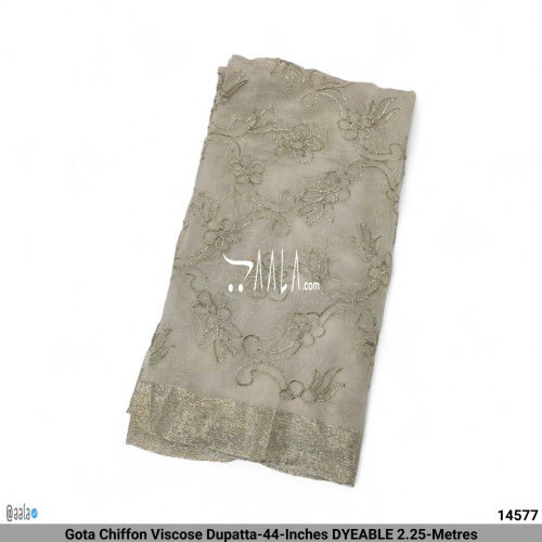 Gota Chiffon Viscose Dupatta-44-Inches DYEABLE 2.25-Metres 1