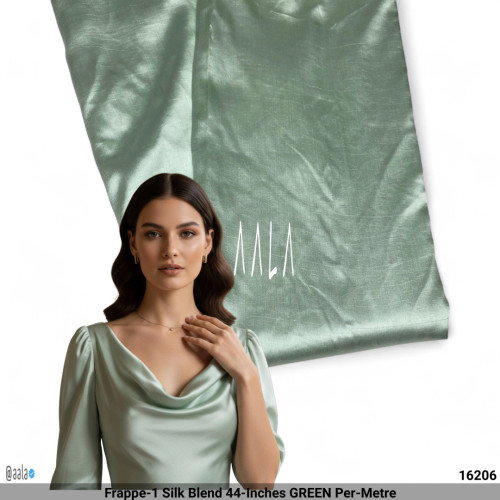 Frappe-1 Silk Blend 44-Inches GREEN Per-Metre