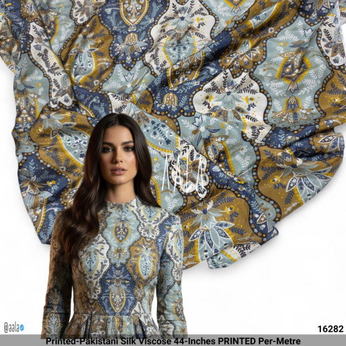 Printed-Pakistani Silk Viscose 44-Inches PRINTED Per-Metre