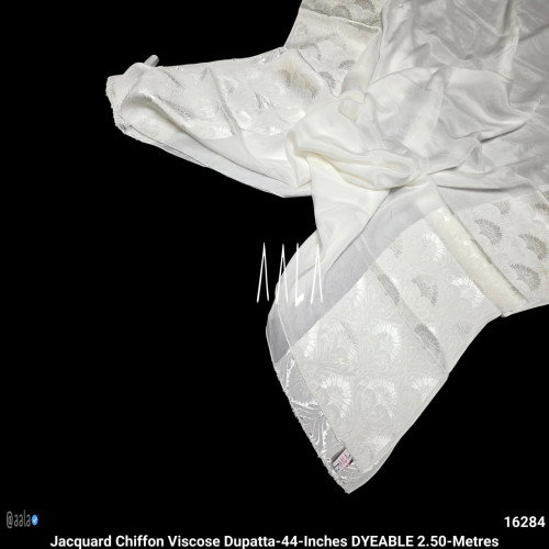 Jacquard Chiffon Viscose Dupatta-44-Inches DYEABLE 2.50-Metres
