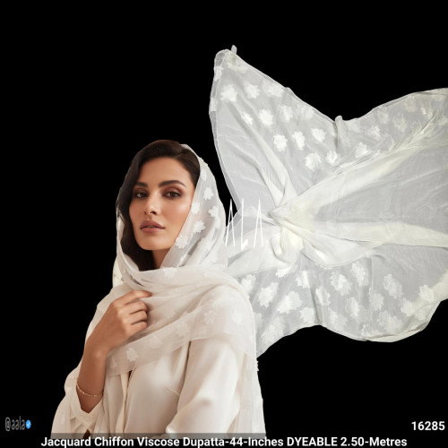 Jacquard Chiffon Viscose Dupatta-44-Inches DYEABLE 2.50-Metres