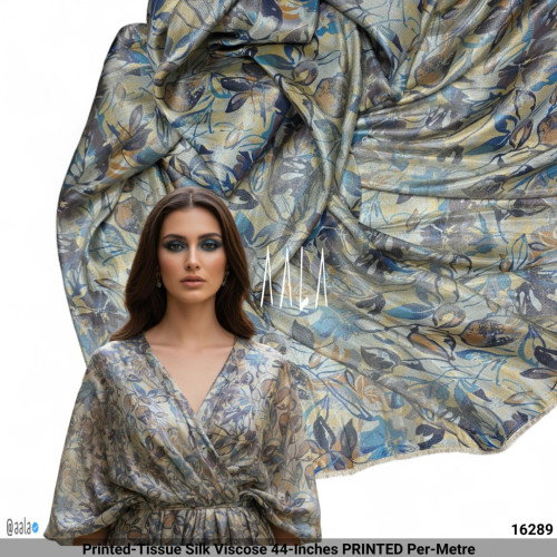 Printed-Tissue Silk Viscose 44-Inches PRINTED Per-Metre