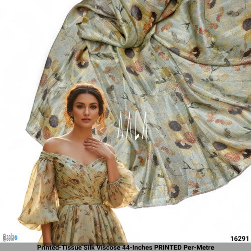 Printed-Tissue Silk Viscose 44-Inches PRINTED Per-Metre