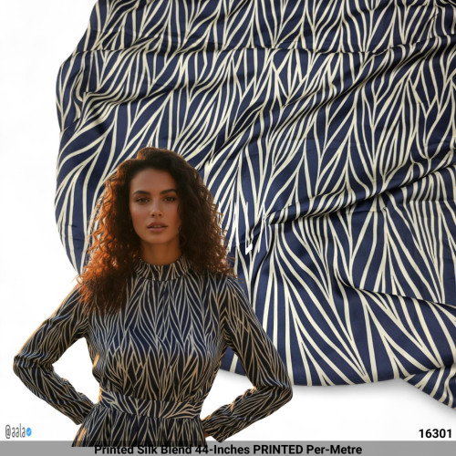Printed Silk Blend 44-Inches PRINTED Per-Metre