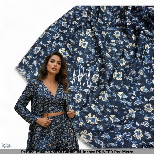 Printed-Muslin Cotton Cotton 44-Inches PRINTED Per-Metre