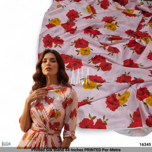 Printed Silk Blend 44-Inches PRINTED Per-Metre
