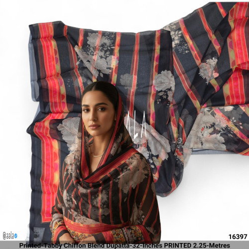 Printed-Tabby Chiffon Blend Dupatta-32-Inches PRINTED 2.25-Metres