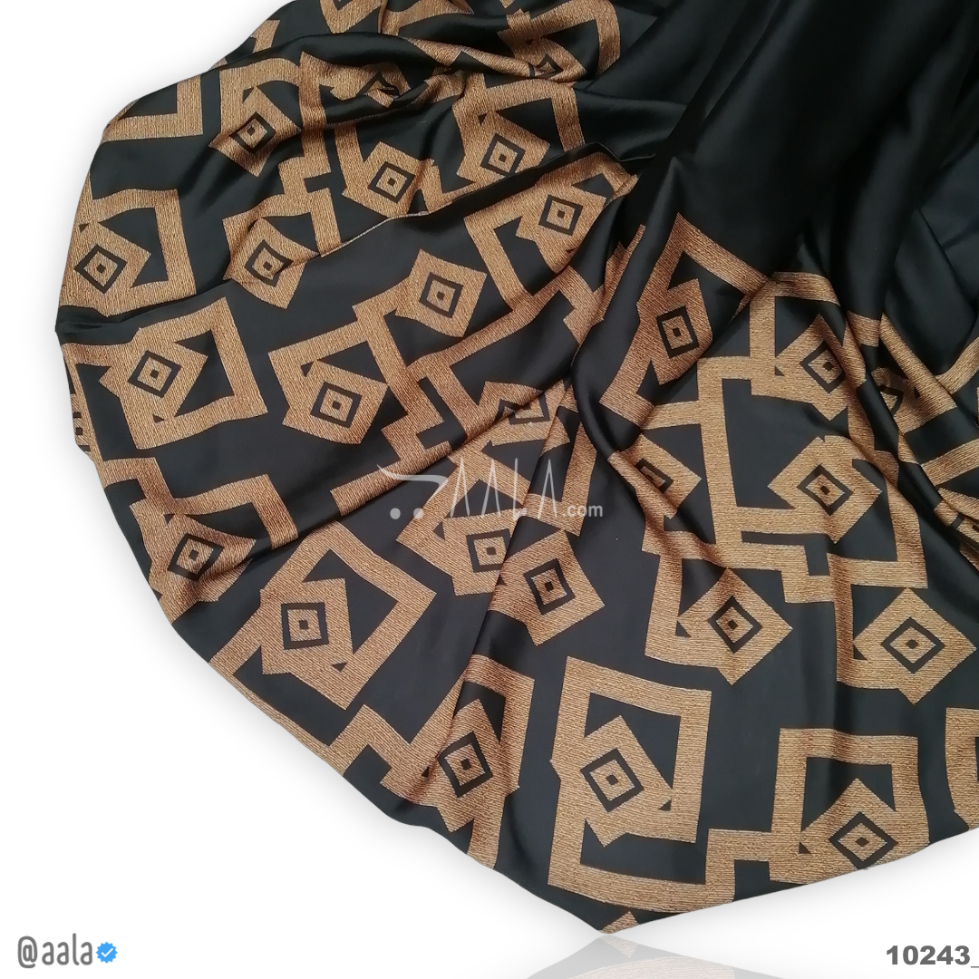 Printed-Nutella Silk Blend 44-Inches PRINTED Per-Metre #10243