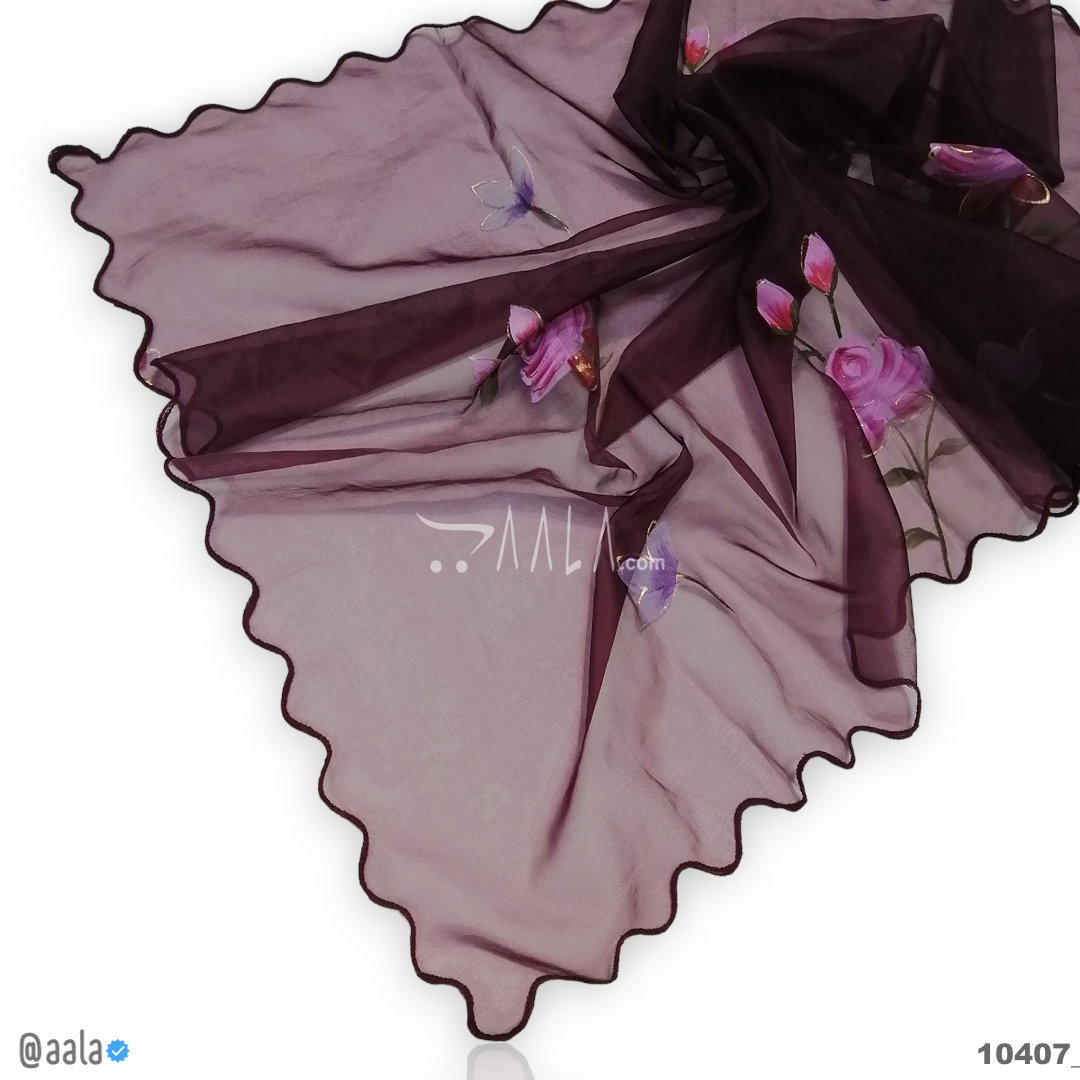 Hand-Painted Organza Nylon Dupatta-38-Inches ASSORTED 2.25-Metres #10407