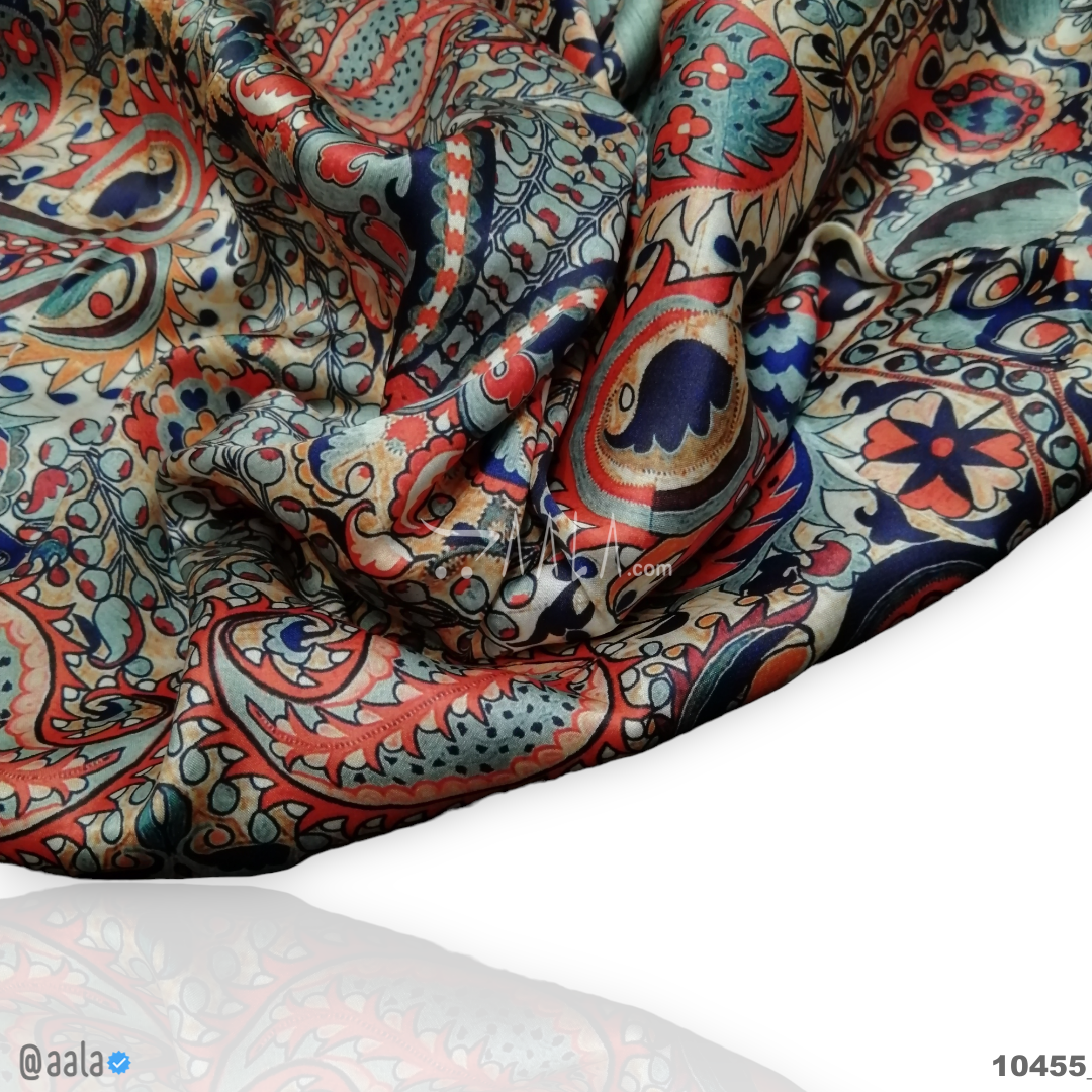 Printed-Nutella Silk Blend 44-Inches PRINTED Per-Metre #10455