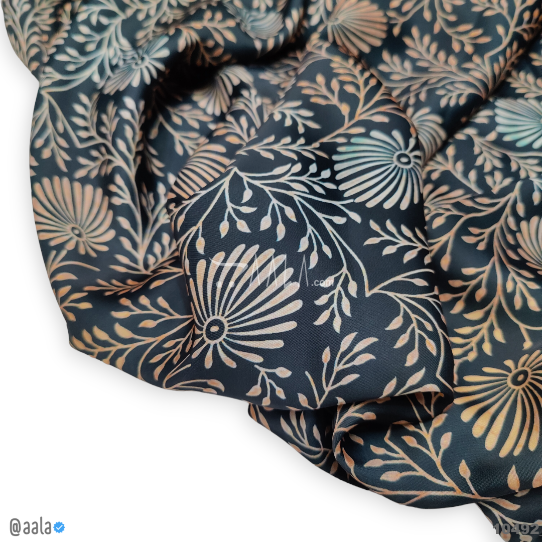Printed-Nutella Silk Blend 44-Inches PRINTED Per-Metre #10492