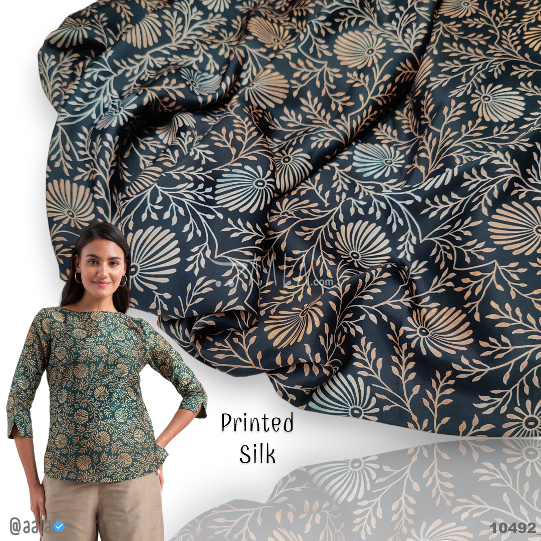 Printed-Nutella Silk Blend 44-Inches PRINTED Per-Metre #10492