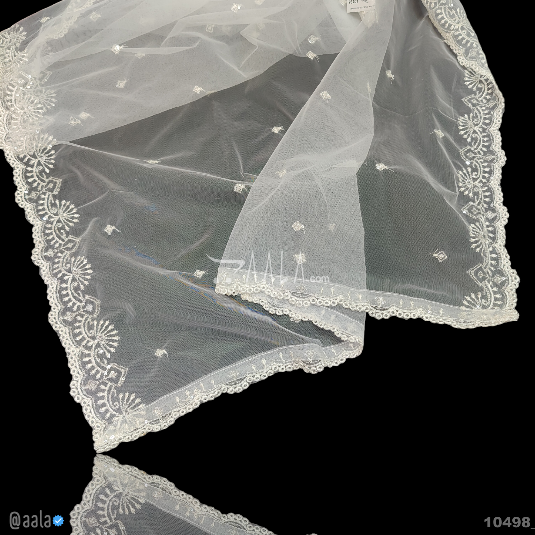 Embroidered Organza Nylon Dupatta-40-Inches DYEABLE 2.25-Metres 