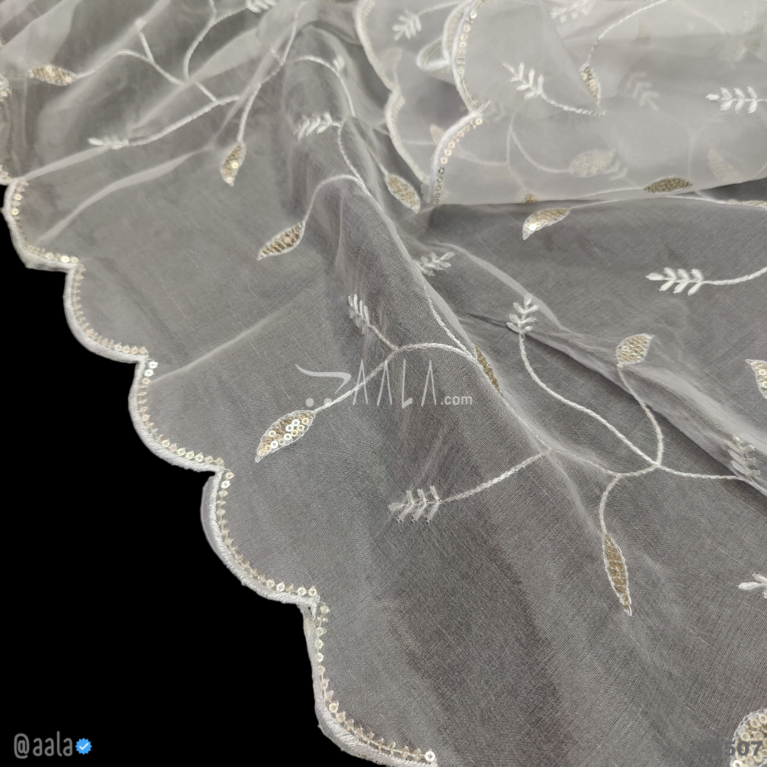 Embroidered Organza Nylon Dupatta-40-Inches DYEABLE 2.25-Metres 