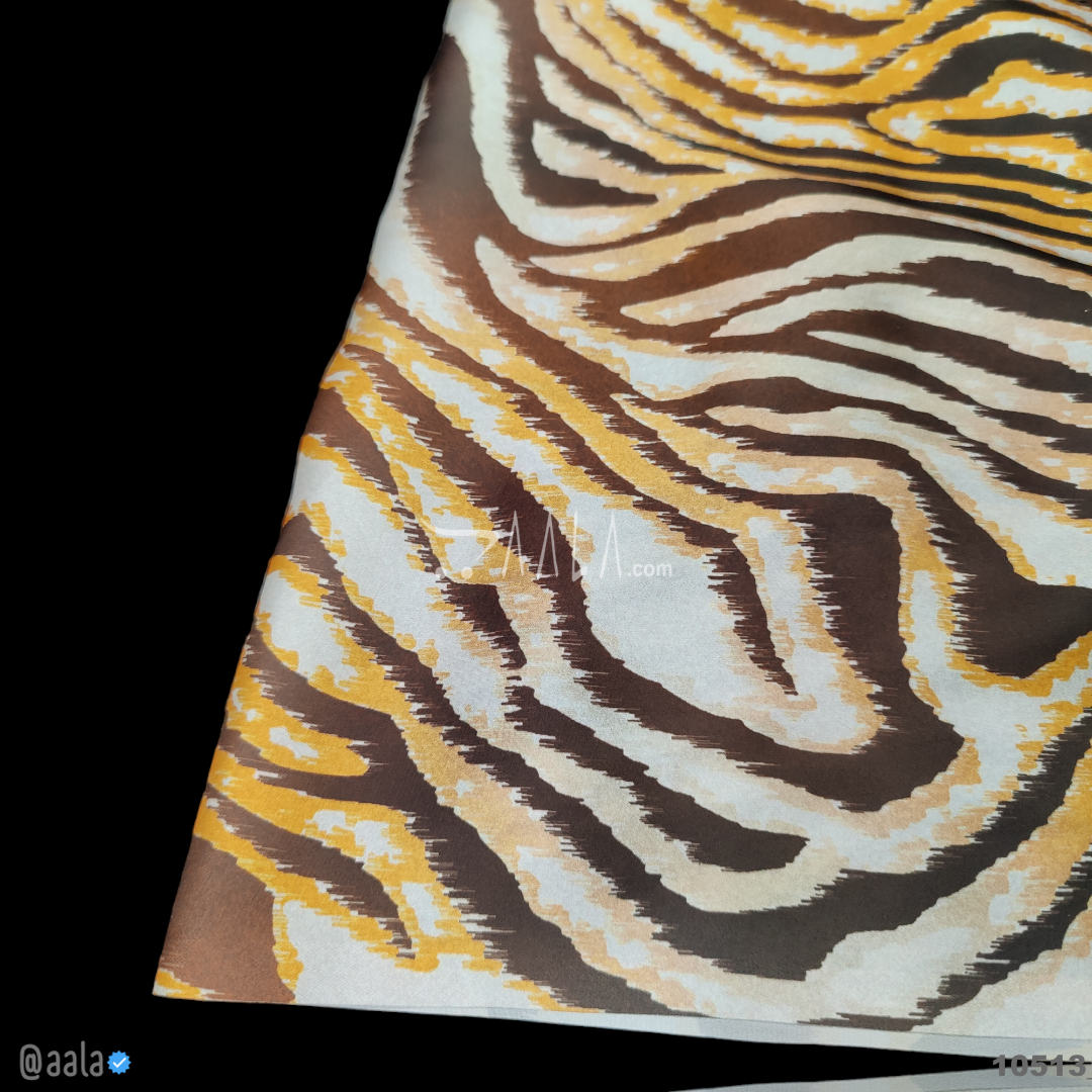 Printed-Nutella Silk Blend 44-Inches PRINTED Per-Metre #10513