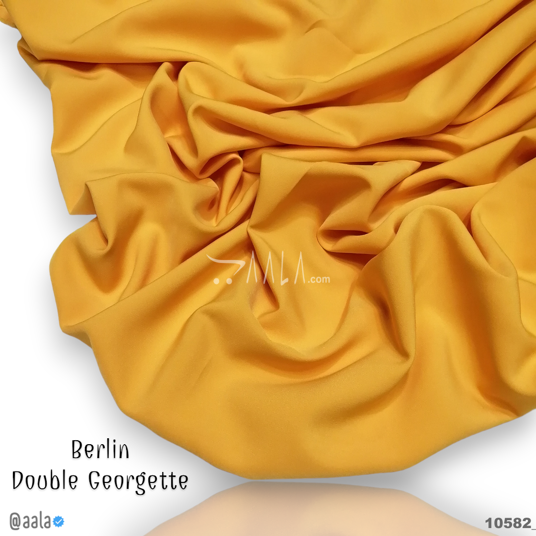 Berlin Double-Georgette Poly-ester 58-Inches YELLOW Per-Metre #10582