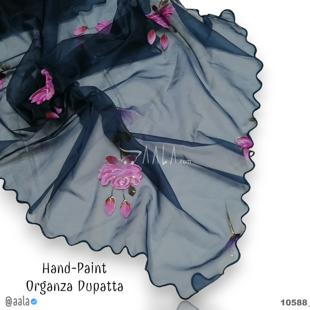 Hand-Painted Organza Nylon Dupatta-38-Inches ASSORTED 2.25-Metres #10588