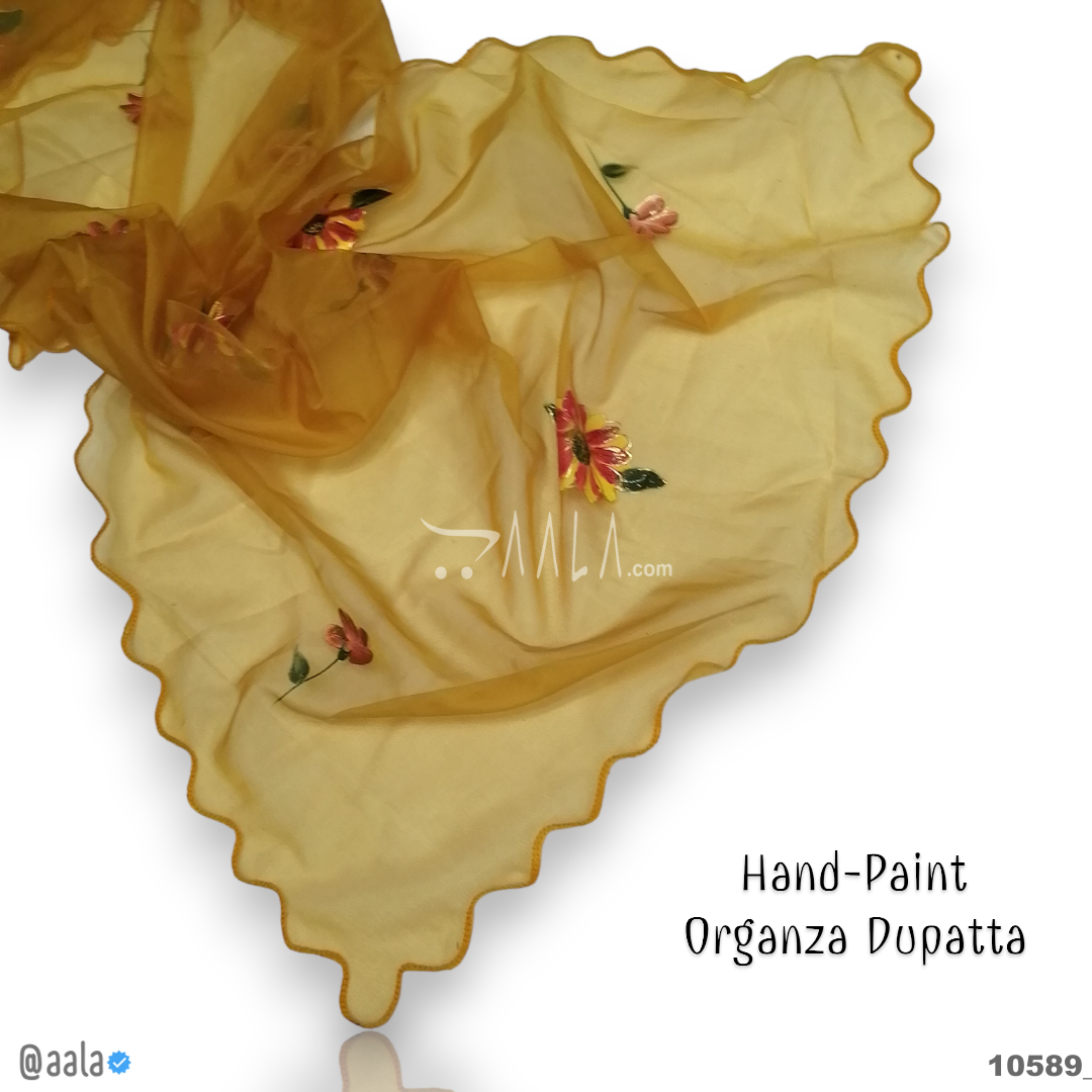 Hand-Painted Organza Nylon Dupatta-38-Inches ASSORTED 2.25-Metres #10589