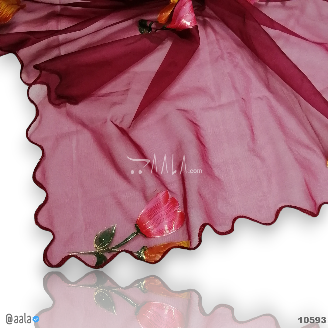 Hand-Painted Organza Nylon Dupatta-38-Inches ASSORTED 2.25-Metres #10593