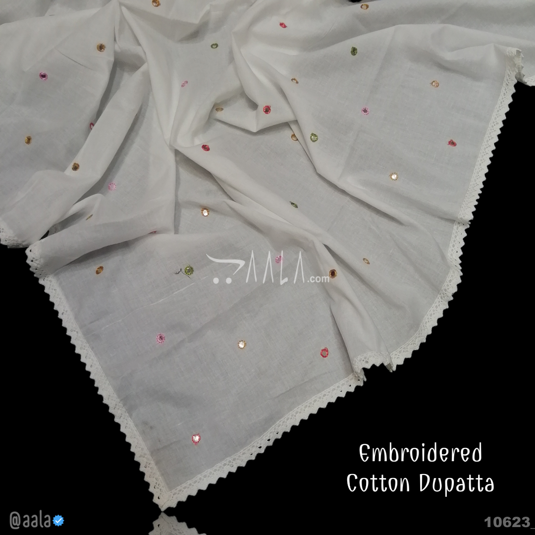 Mirror Cotton Cotton Dupatta-32-Inches DYEABLE 2.25-Metres #10623
