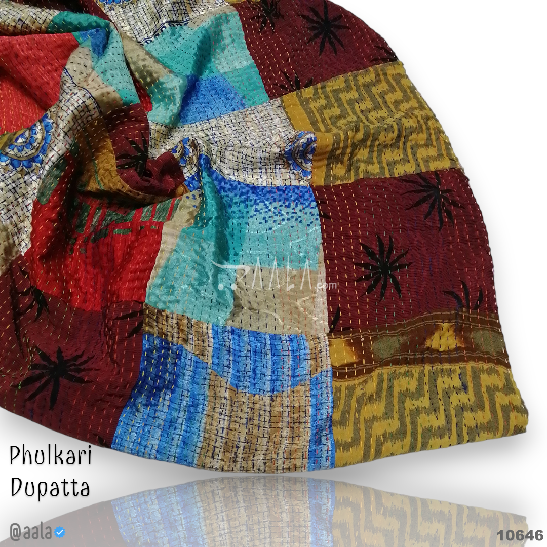 Phulkari Cotton Blend Dupatta-36-Inches PRINTED 2.25-Metres #10646
