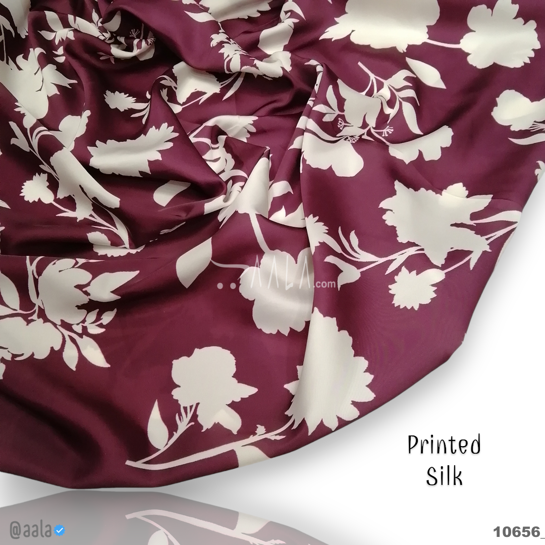 Printed-Nutella Silk Blend 44-Inches PRINTED Per-Metre #10656
