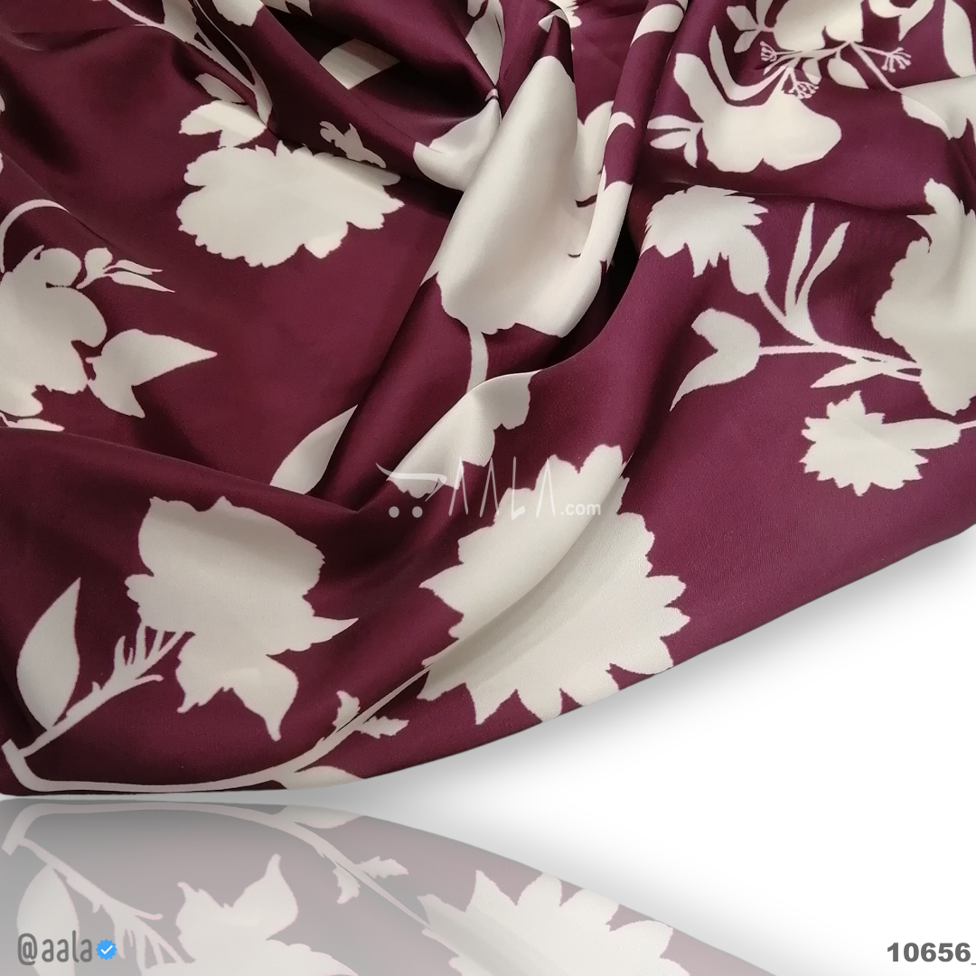 Printed-Nutella Silk Blend 44-Inches PRINTED Per-Metre #10656