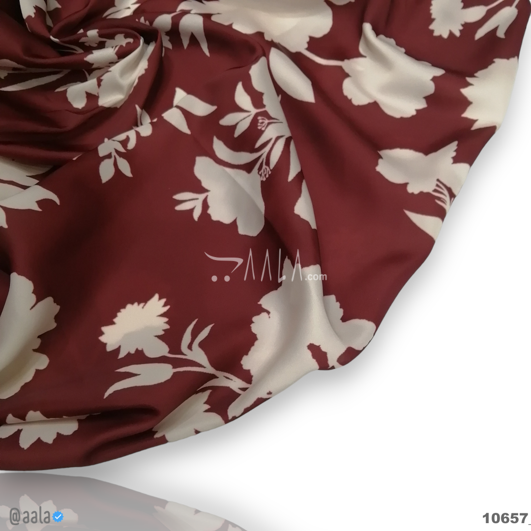 Printed-Nutella Silk Blend 44-Inches PRINTED Per-Metre #10657