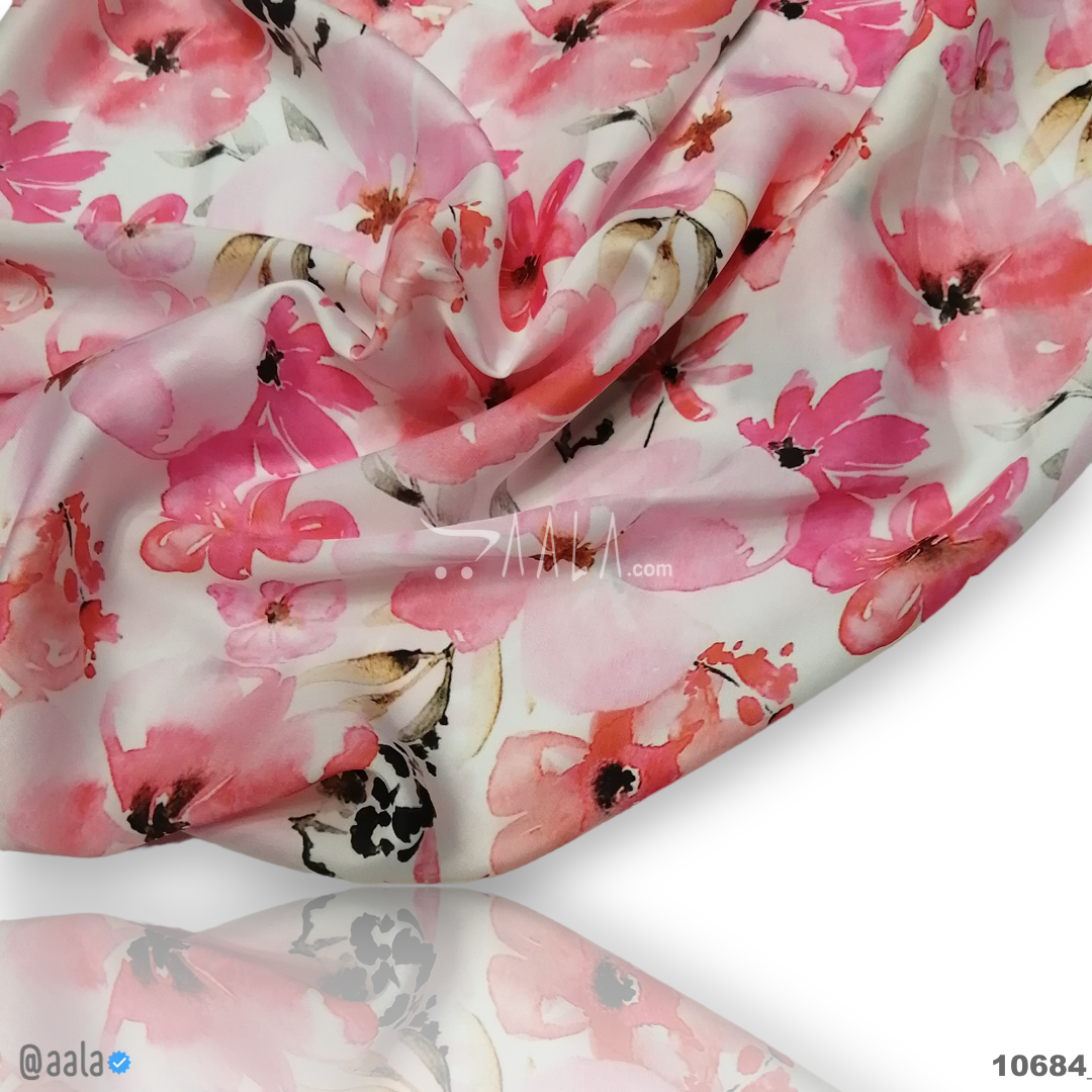 Printed-Nutella Silk Blend 44-Inches PRINTED Per-Metre #10684