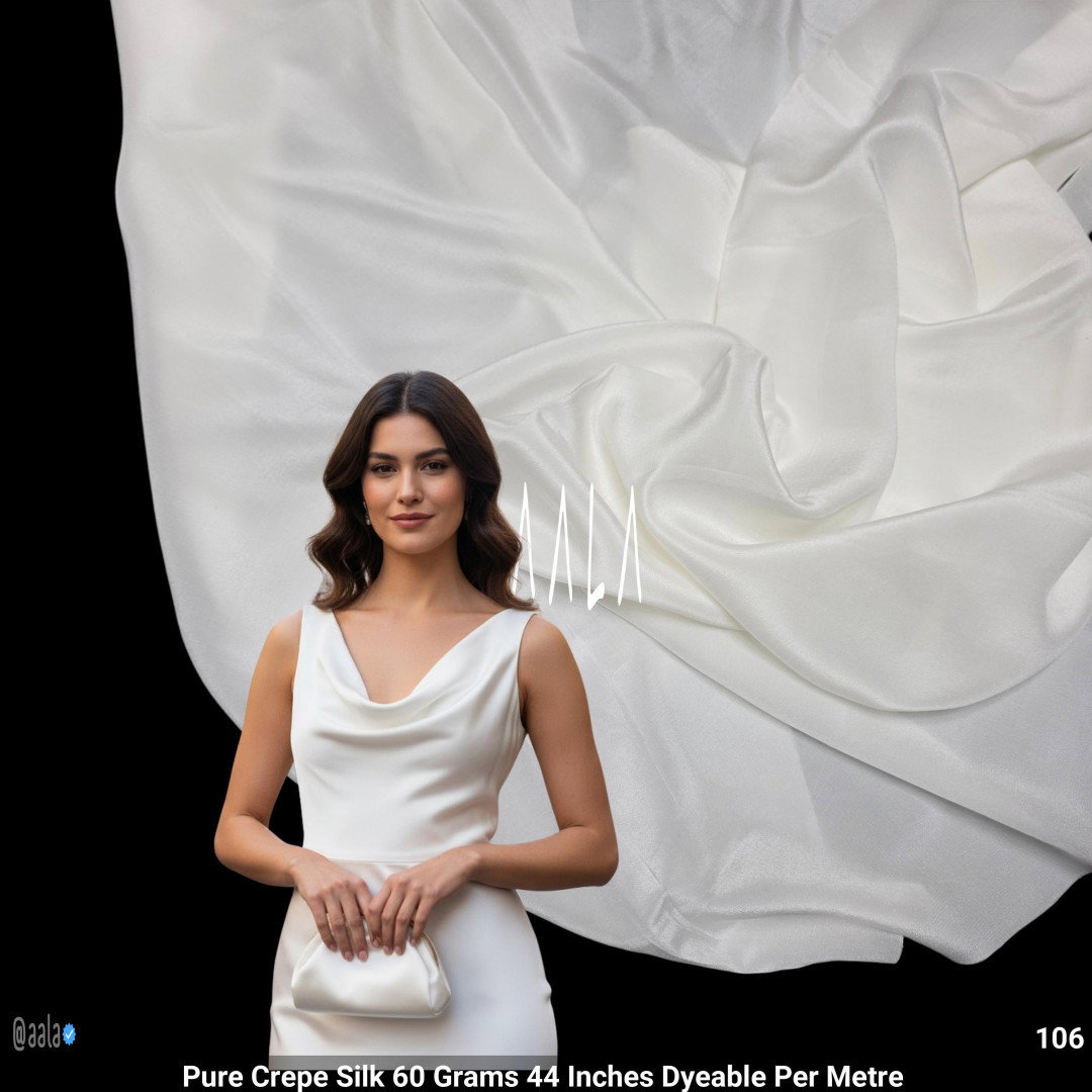 Pure Crepe Silk 60 Grams 44 Inches Dyeable Per Metre