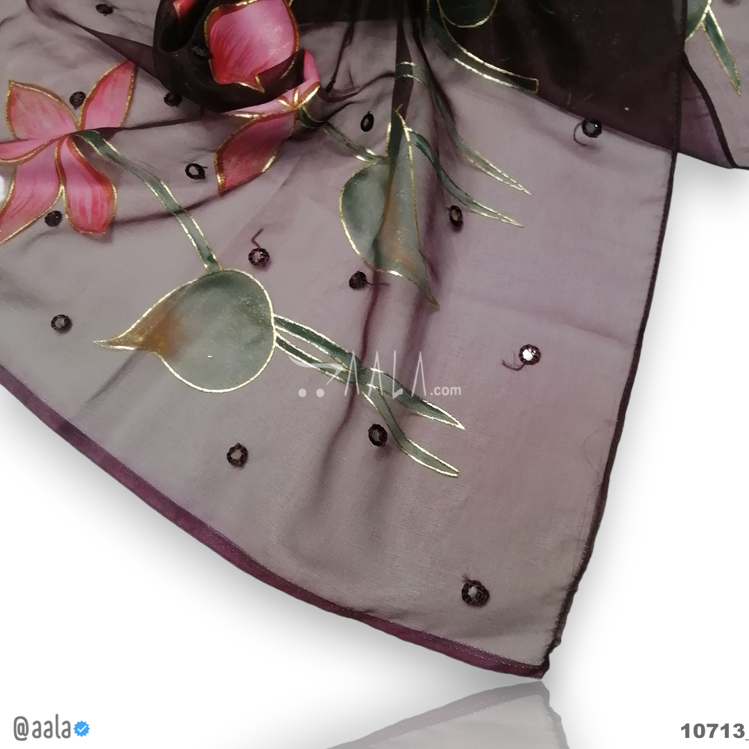 Hand-Painted Organza Nylon Dupatta-38-Inches ASSORTED 2.25-Metres #10713