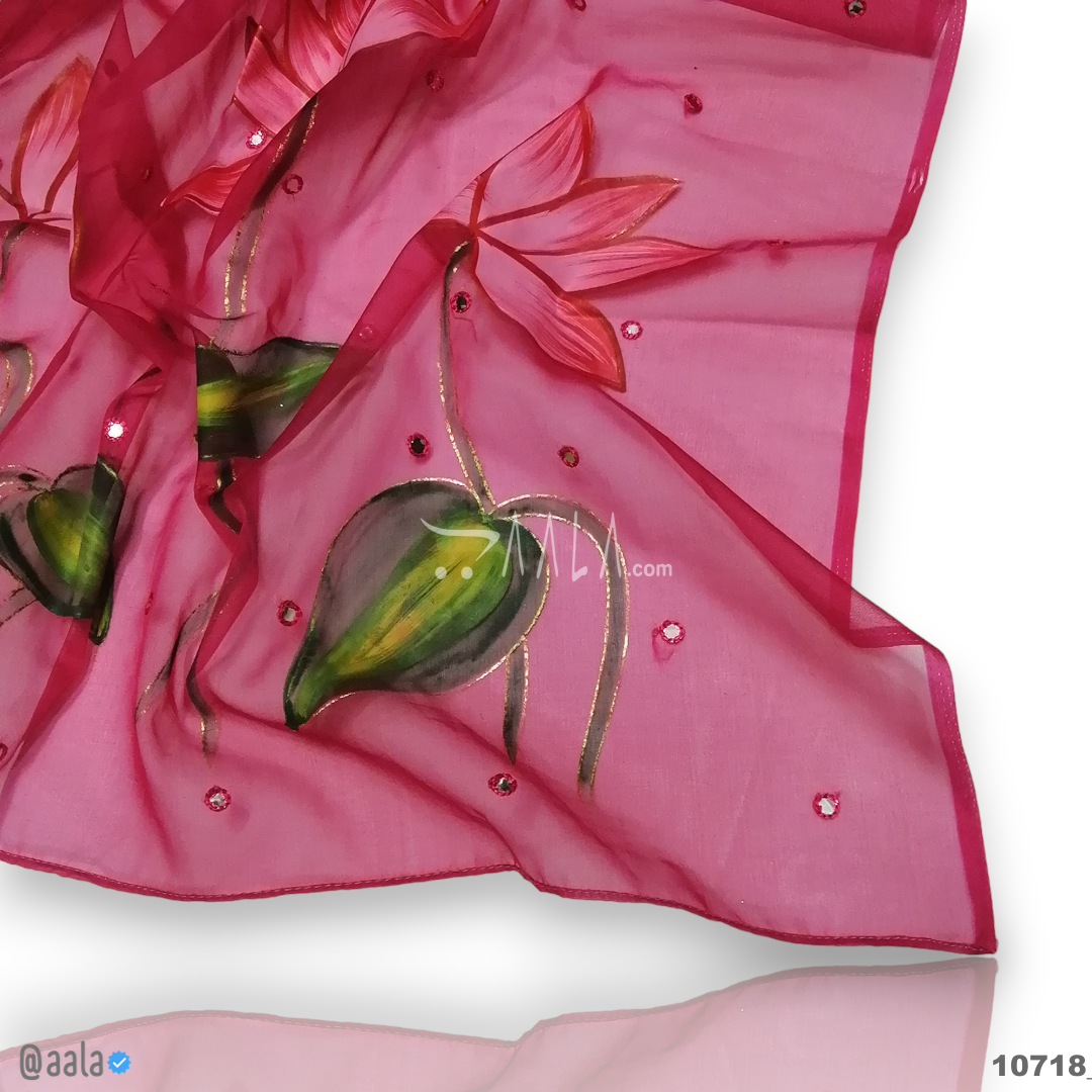 Hand-Painted Organza Nylon Dupatta-38-Inches ASSORTED 2.25-Metres #10718