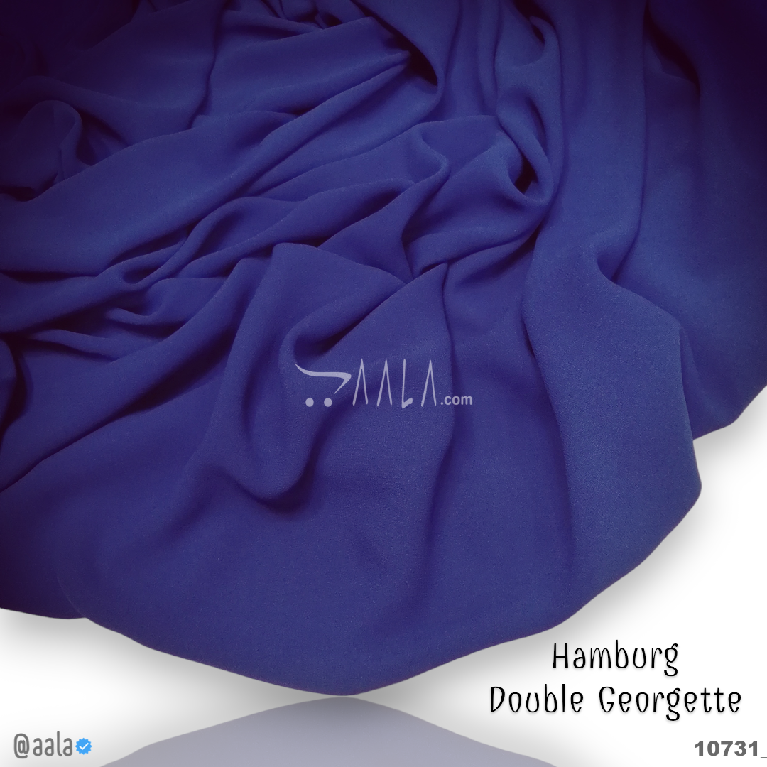 Hamburg Double-Georgette Poly-ester 58-Inches BLUE Per-Metre #10731