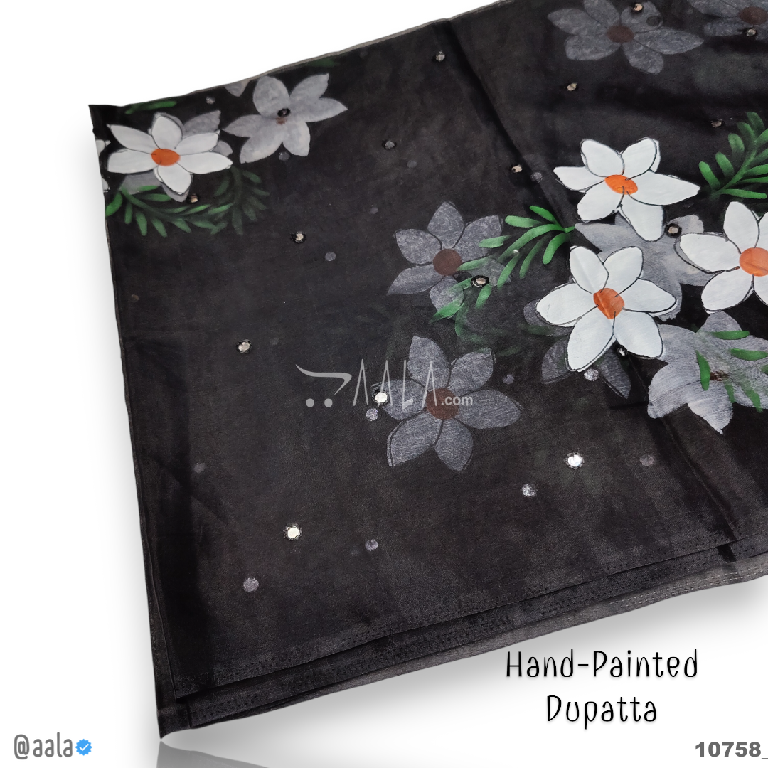Hand-Painted Organza Nylon Dupatta-38-Inches ASSORTED 2.25-Metres 