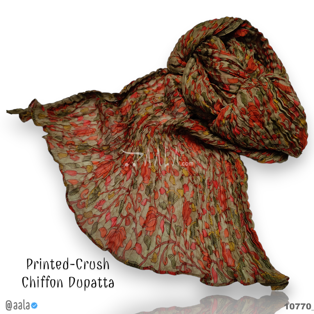 Printed-Crush Chiffon Poly-ester Dupatta-20-Inches PRINTED 2.25-Metres #10770