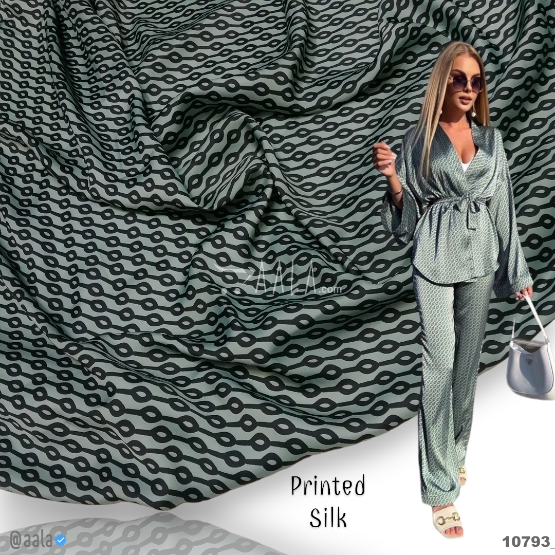 Printed-Nutella Silk Blend 44-Inches PRINTED Per-Metre #10793