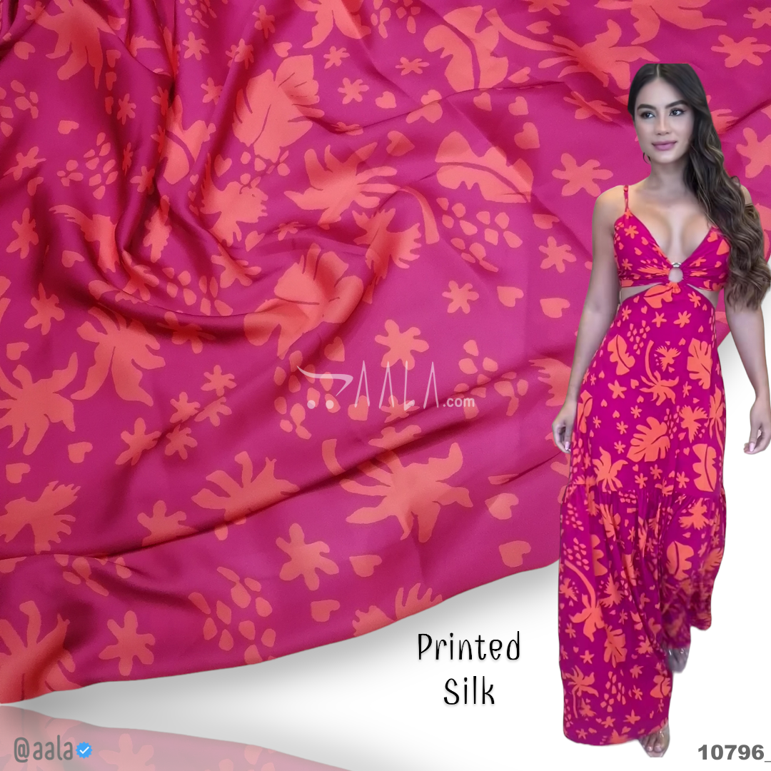 Printed-Nutella Silk Blend 44-Inches PRINTED Per-Metre #10796