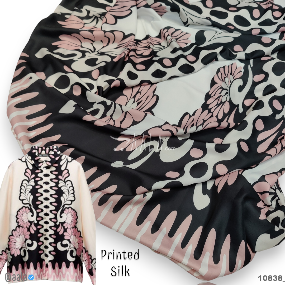 Printed Silk Poly-ester 44-Inches PRINTED Per-Metre #10838