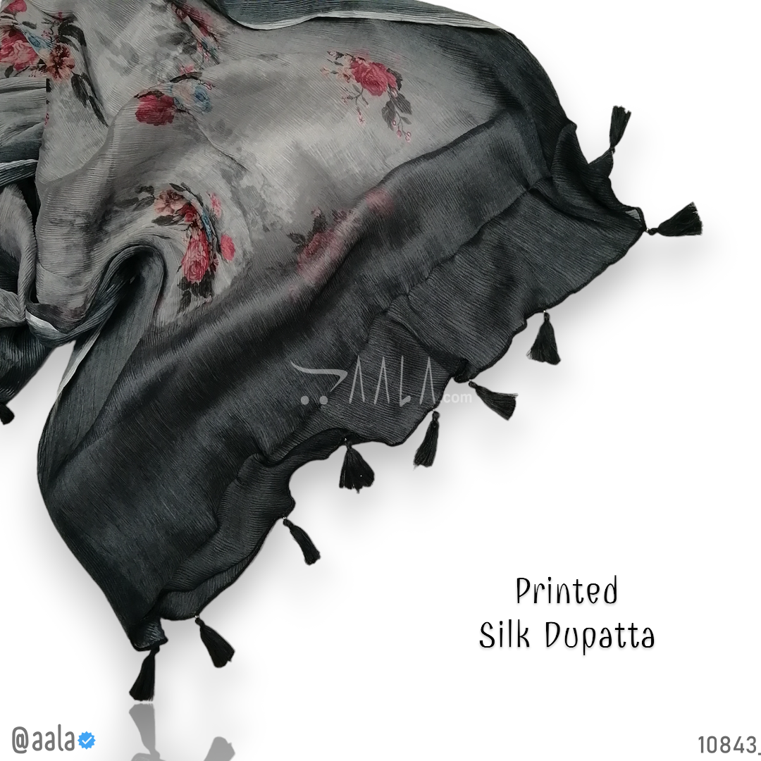 Printed-Crush Silk Blend Dupatta-20-Inches PRINTED 2.25-Metres 