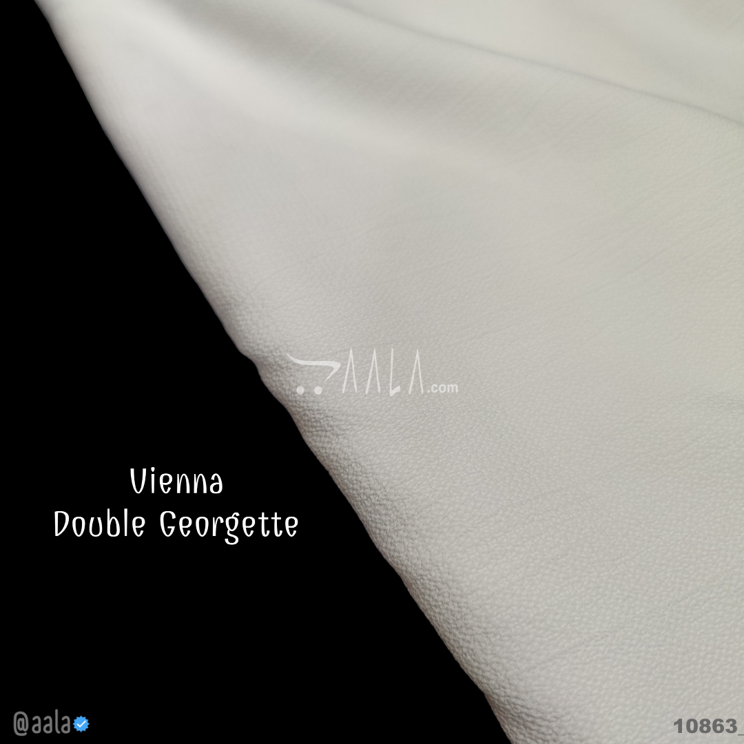Vienna Double-Georgette Poly-ester 58-Inches WHITE Per-Metre #10863
